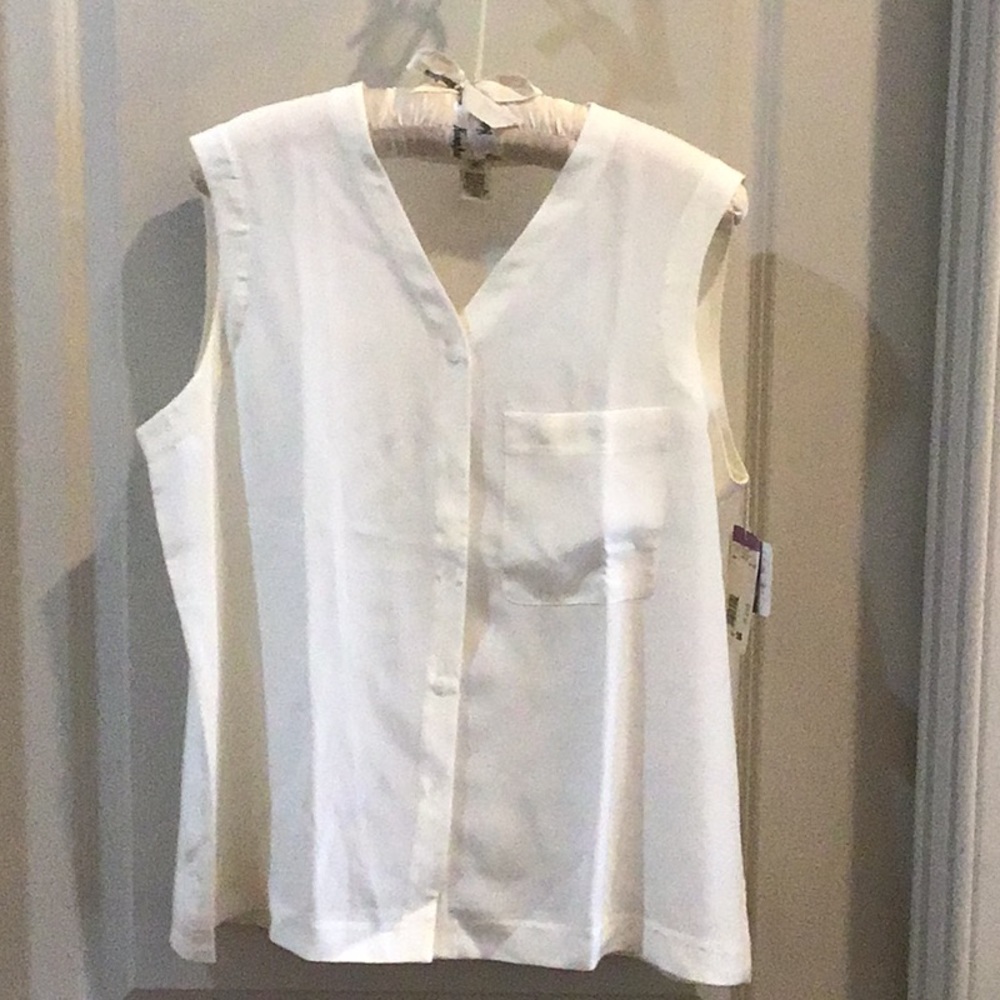 Cream silk blouse - Jones of NY - Sz 16 - New